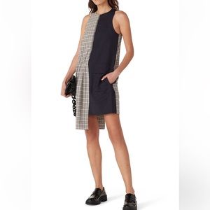 Tibi - Sana Check Colorblock Dress - size 8